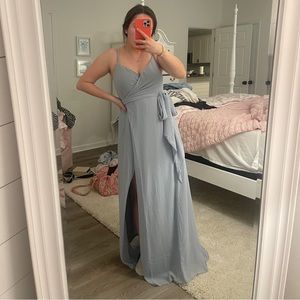 Show Me Your MuMu Liz Maxi Dress in Steel Blue Chiffon